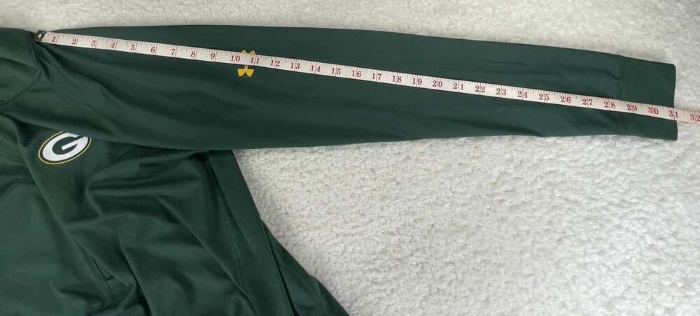 Green Bay Packers Under Armour Womens L Combine Authentic 1/4 Zip Cheeseheads - Picture 10 of 16